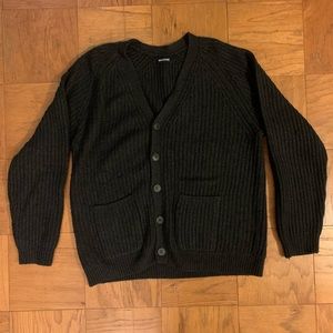 Naadam Chunky Rib Knit Cardigan - Charcoal Grey - XL